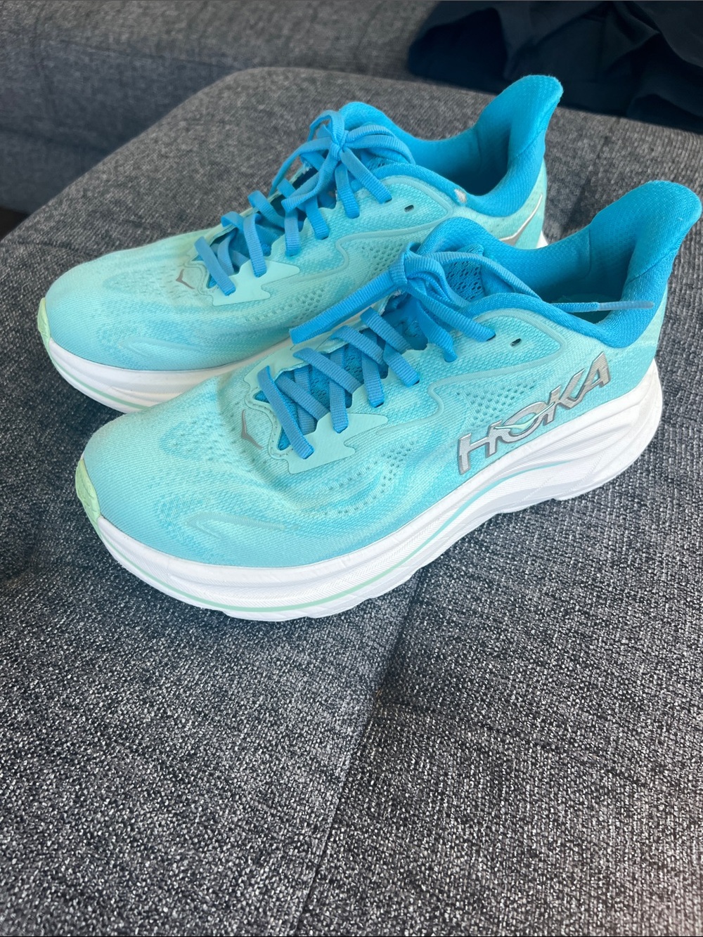 Hoka Women's Aqua Blue Running Sneakers